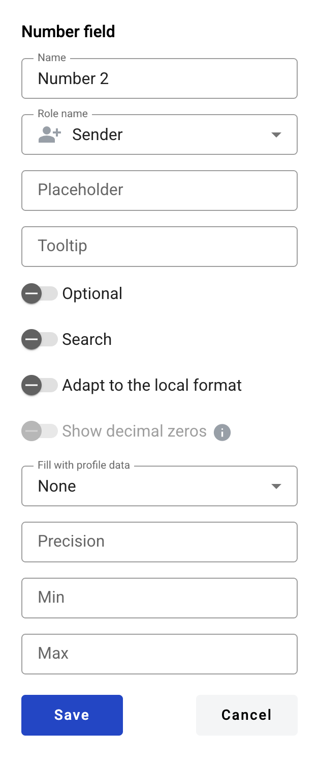 Number field — WhiteDoc documentation